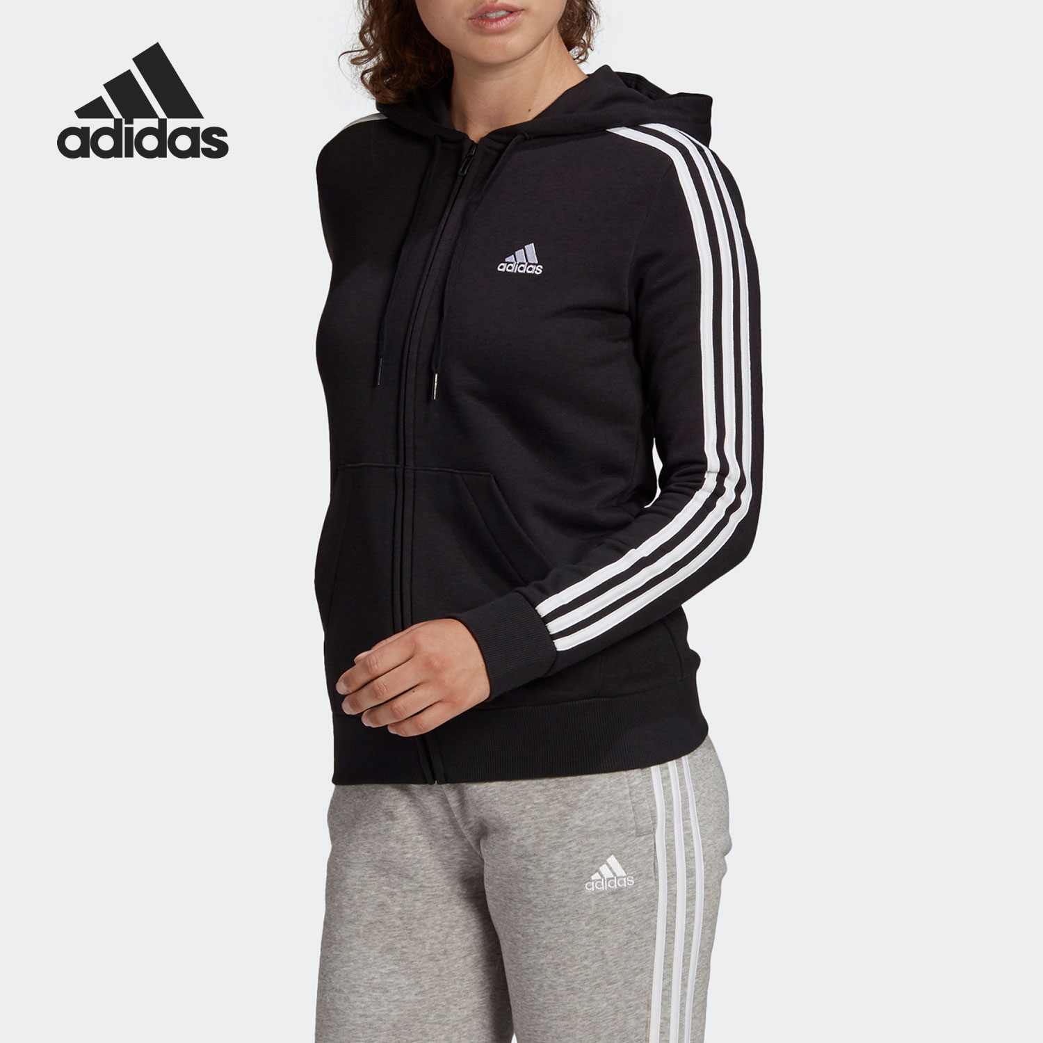 Adidas/阿迪达斯官方正品休闲女子时尚潮流运动夹克外套 GL0792