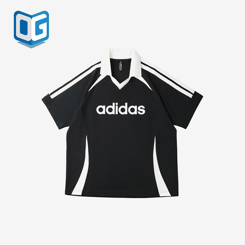 Adidas/阿迪达斯正品男士透气时尚翻领套头舒适短袖T恤LD7094
