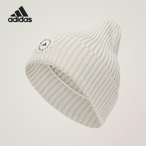 Adidas/阿迪达斯正品2025新款女士针织保暖休闲毛线帽JY4193