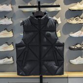 简约保暖拉链立领羽绒马甲AMRV105 李宁正品 韦德系列男子时尚