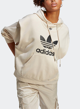 Adidas/阿迪达斯正品三叶草可拆卸连帽女子运动卫衣IC5592