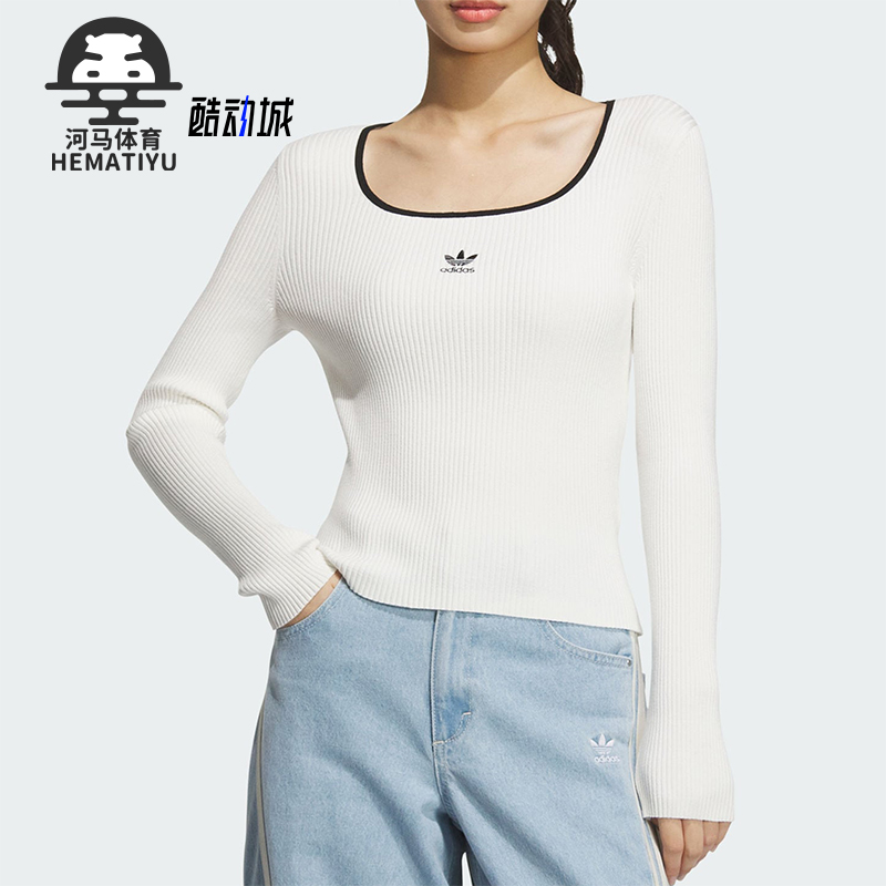 阿迪达斯女士简约针织户外T恤