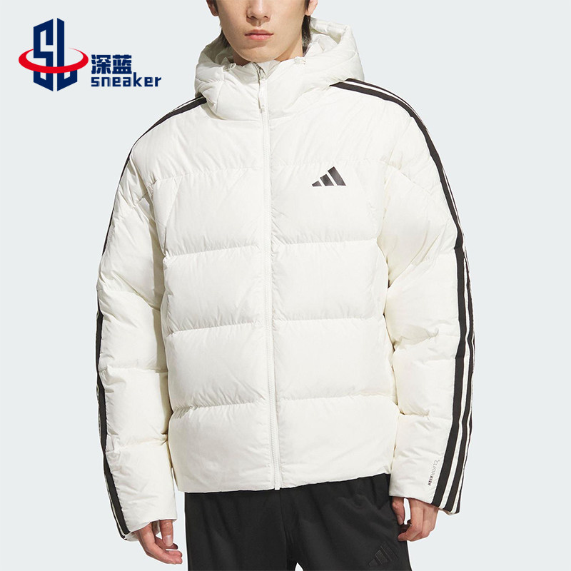 Adidas/阿迪达斯正品3S PUFF D JKT男士连帽保暖日常羽绒服KC2494