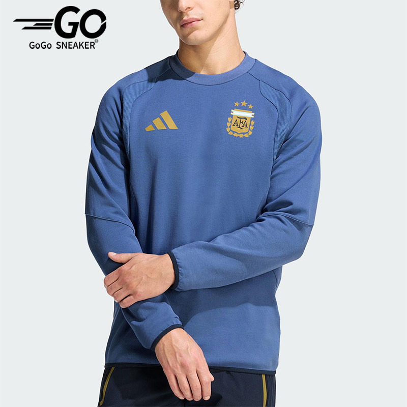 Adidas/阿迪达斯正品2025冬季款男士日常圆领套头足球卫衣JZ6315