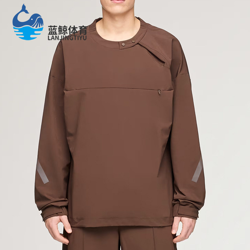 Adidas/阿迪达斯正品男棕色半拉链宽松日常经典休闲卫衣KD3494