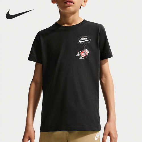 Nike/耐克正品大童印花时尚透气休闲套头短袖T恤IV5608-010