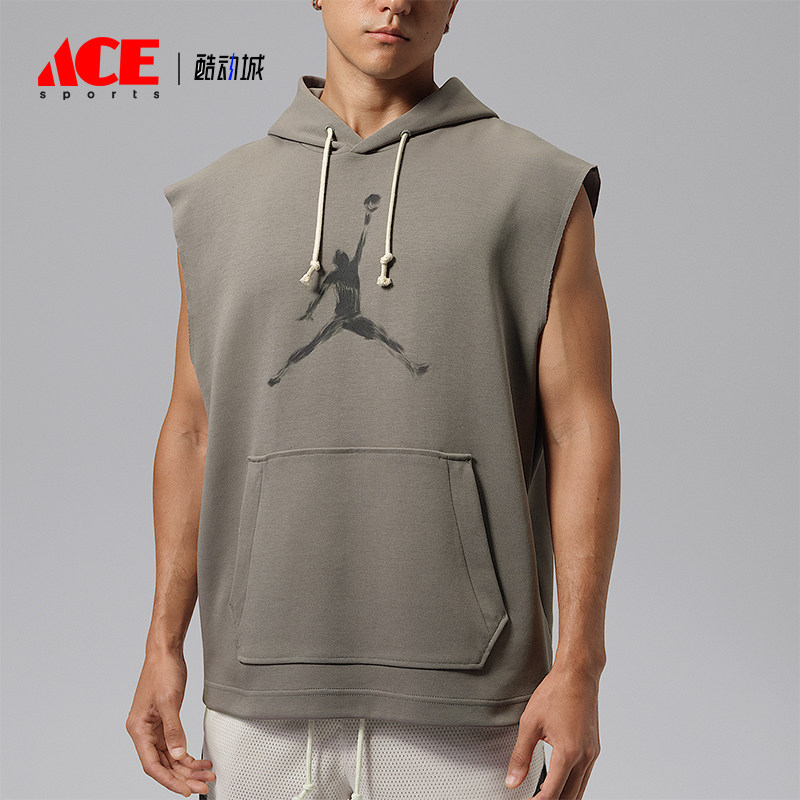 Nike/耐克正品Jordan男士运动连帽套头无袖卫衣IQ7265-029