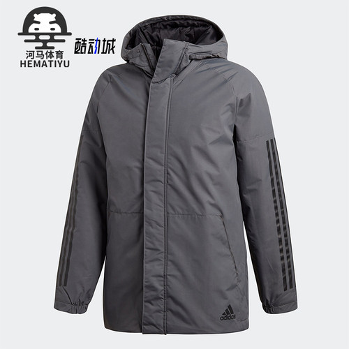 阿迪达斯男士训练连帽夹克棉服