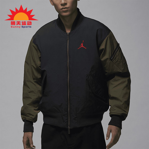 耐克男士运动拼接印花保暖棉服