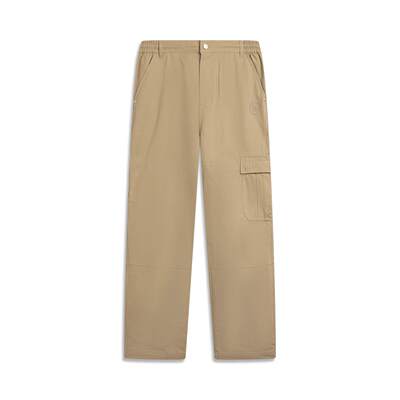 李宁正品韦德系列男子时尚百搭经典复古透气梭织直筒长裤AKXV271