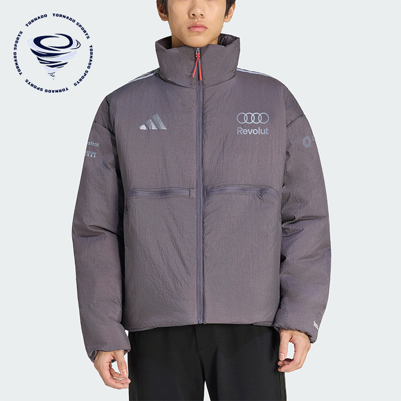 Adidas/阿迪达斯正品新款男士保暖高领经典拉链长袖棉服KF8536