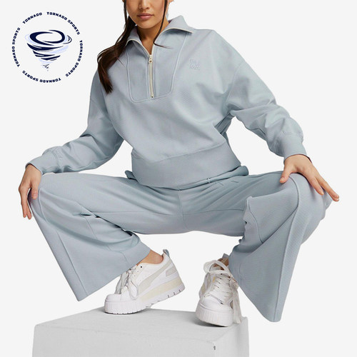 Puma/彪马正品INFUSE女士针织短款休闲运动半拉链卫衣537644-80