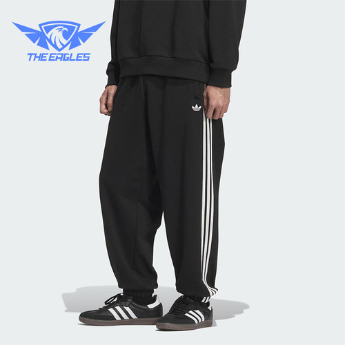 Adidas/阿迪达斯正品三叶草男士休闲运动束脚针织刺绣长裤KC0118