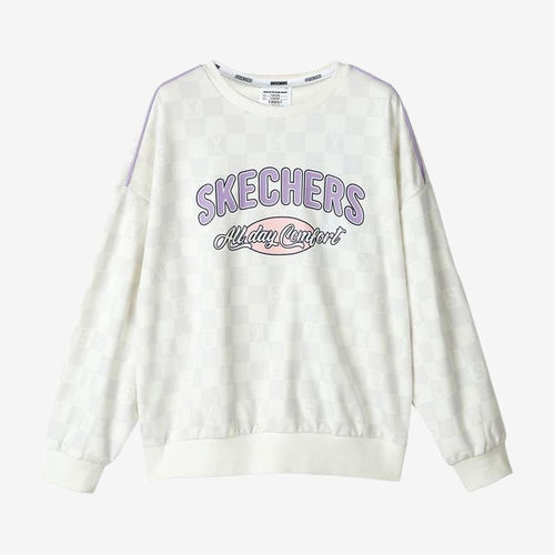Skechers斯凯奇正品L323G021儿童棋盘格字母卫衣L323G021-0381