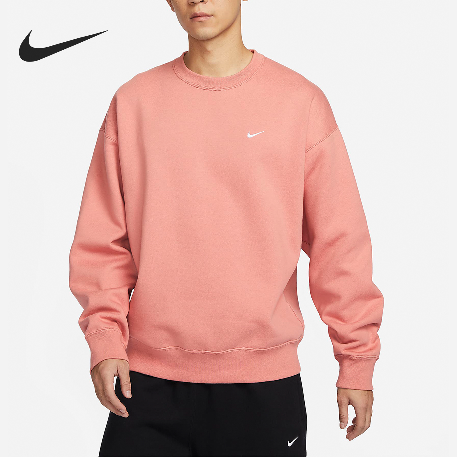 Nike/耐克官方正品2024新款男士简约休闲加绒圆领卫衣DX1362-618