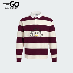 KF1867 Adidas 阿迪达斯正品 三叶草男士 翻领宽松条纹三条纹POLO衫