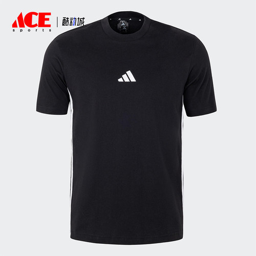 Adidas/阿迪达斯正品新款男士针织透气运动拼接短袖JY8564