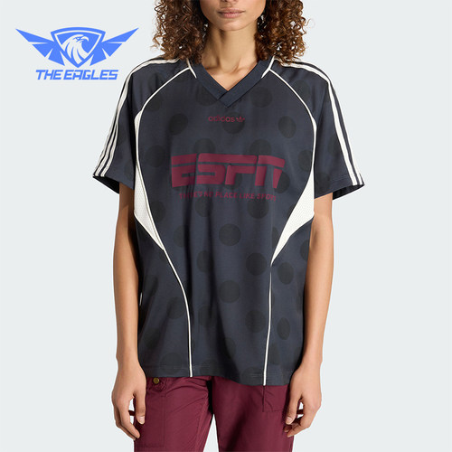Adidas/阿迪达斯正品三叶草女士透气街头风波点运动短袖T恤KV1189