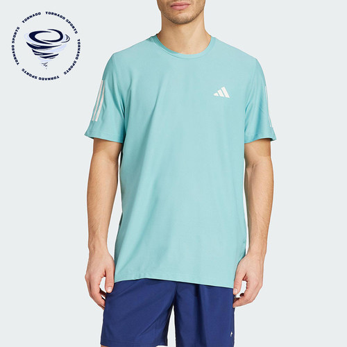Adidas/阿迪达斯正品OWN THE RUN TEE男士运动圆领短袖T恤JX2211