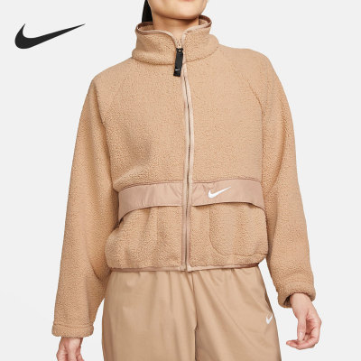 耐克新款女子羊羔绒运动夹克外套