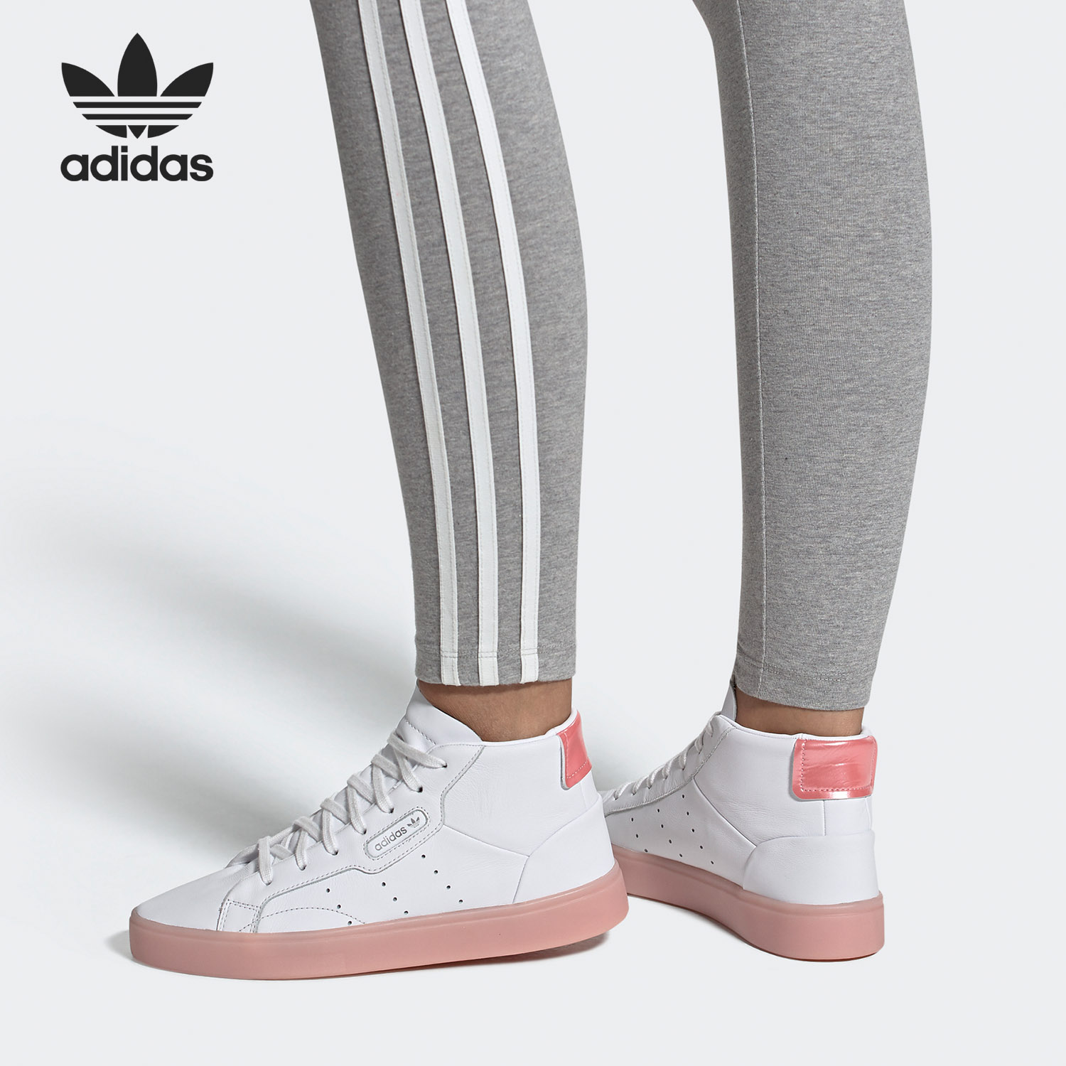 Adidas/阿迪达斯正品当季三叶草SLEEK MID W女子经典运动鞋FW5415