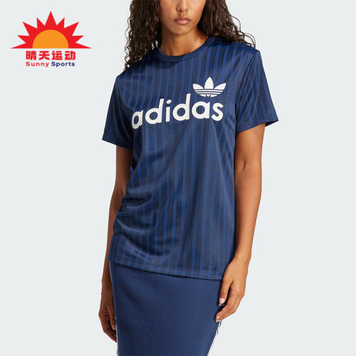 Adidas/阿迪达斯正品三叶草女士Logo圆领宽松短袖T恤JC7699