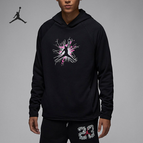 Nike/耐克官方正品JORDAN男士印花宽松连帽套头卫衣FN5813-010