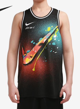 Nike/耐克正品当季新款男子黑色印花无袖透气运动T恤DJ5217-010