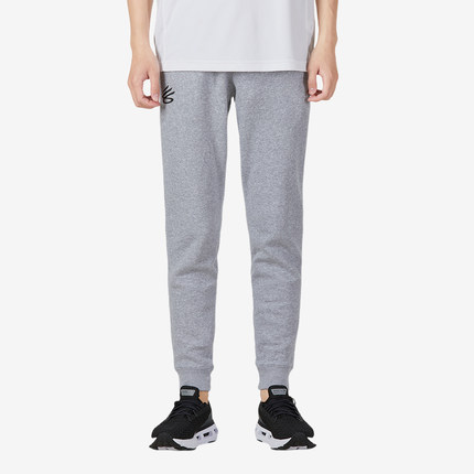 UA/安德玛正品运动男士休闲系带简约训练抓绒篮球长裤1374299-011