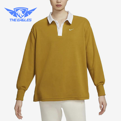 Nike/耐克正品女士时尚舒适翻领休闲宽松长袖T恤FB8721-716