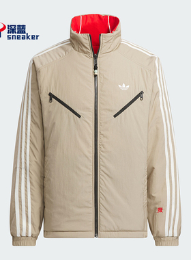 Adidas/阿迪达斯正品三叶草男士立领双面穿棉服外套KA0822