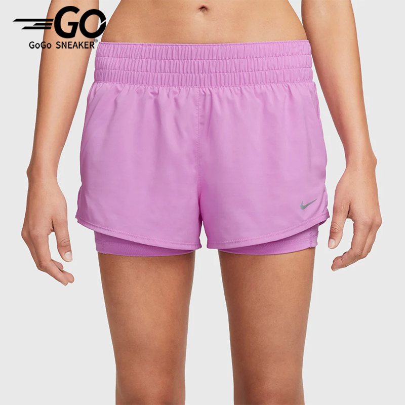 Nike/耐克正品2025女士印花松紧腰透气二合一运动短裤DX6013-532