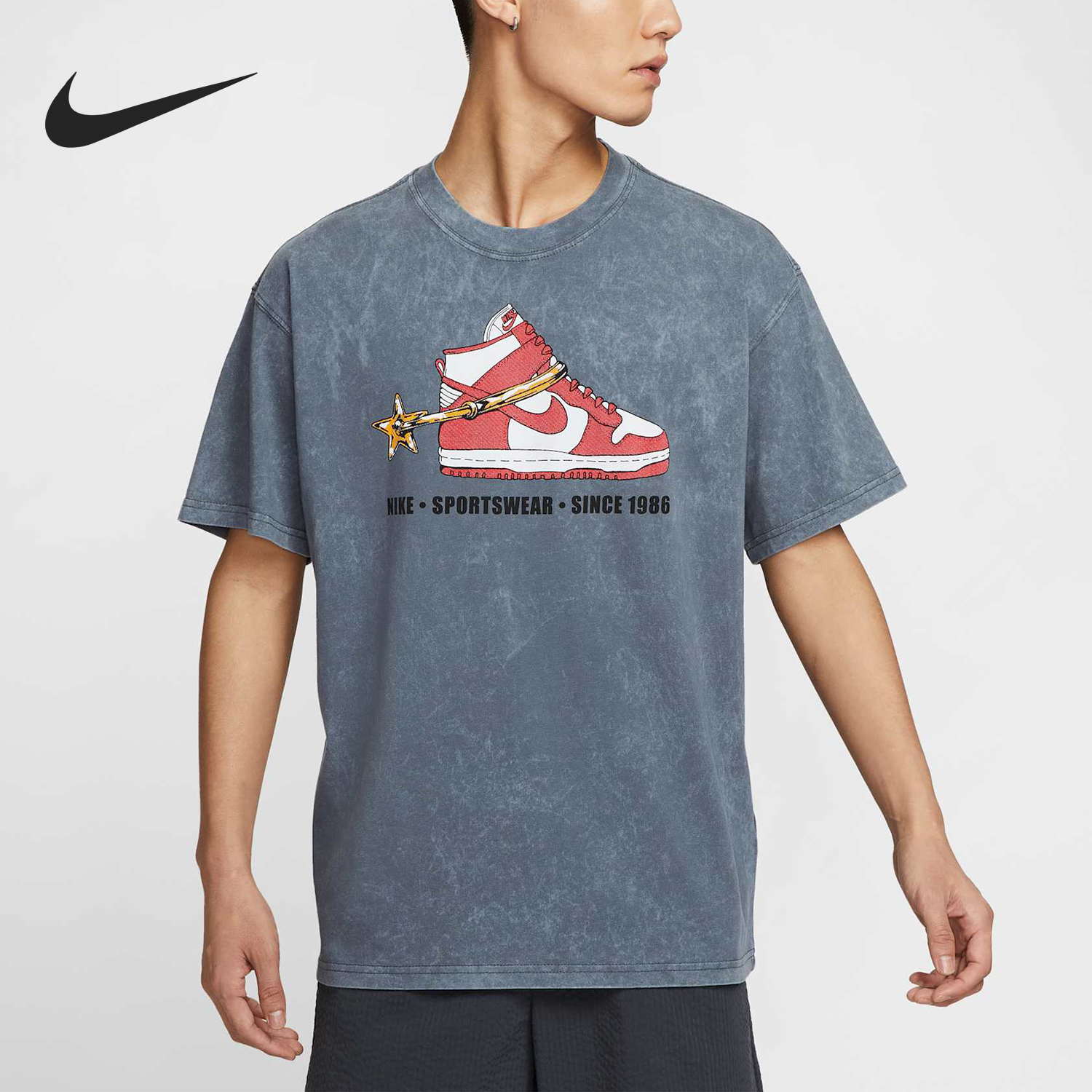 Nike/耐克官方正品2025秋季款男士运动休闲透气短袖HQ9274-060