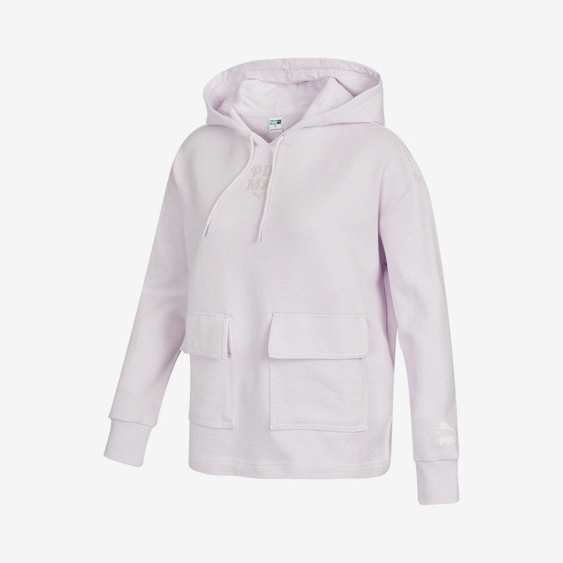Puma/彪马正品新款女士简约复古运动休闲连帽卫衣536094-17