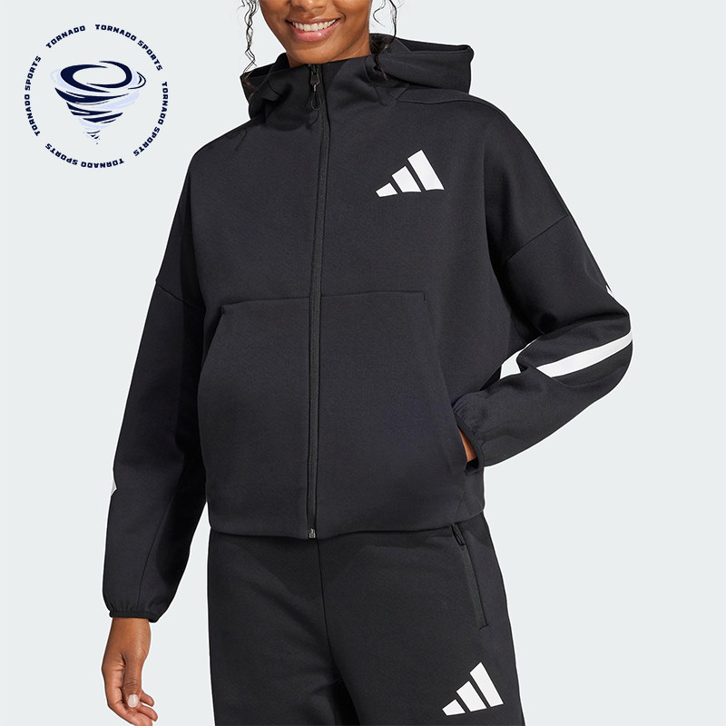 Adidas/阿迪达斯正品新款女士宽松拉链经典时尚外套JC5392