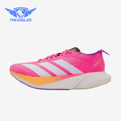 Adidas/阿迪达斯正品新款女粉白色竞速路跑经典马拉松跑鞋JR6958