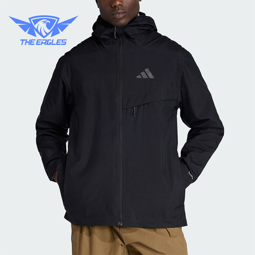 Adidas/阿迪达斯正品MT 2L RAIN J男士运动户外连帽冲锋衣JY4118