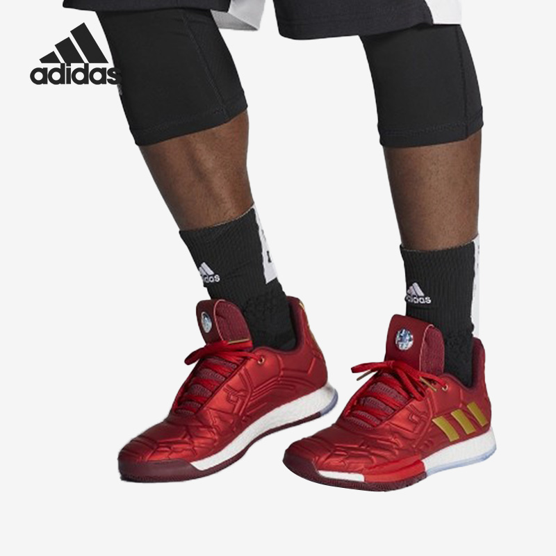 Adidas/阿迪达斯官方正品男款钢铁侠防滑轻便低帮篮球鞋EF2397