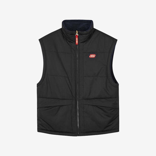 Skechers/斯凯奇正品PADDED JACKET新款男子双面穿裥棉马甲