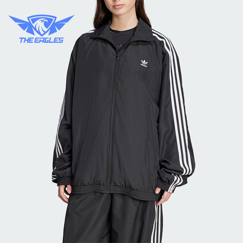 Adidas/阿迪达斯正品三叶草女士立领宽松时尚夹克外套JD3392