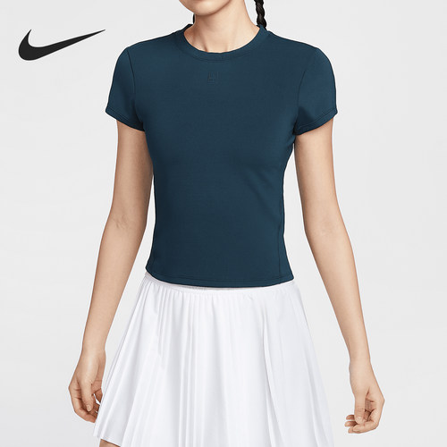 Nike/耐克正品DRI-FIT女士训练短款针织网球短袖HQ2995-478