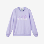 女子运动透气休闲圆领印花简约卫衣 当季 Skechers 斯凯奇正品