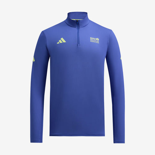 Adidas阿迪达斯正品BMW柏林马拉松男半拉链立领速干长袖T恤KT2349
