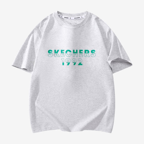 Skechers斯凯奇正品男女短袖透气圆领宽松跑步T恤L225U165-0136