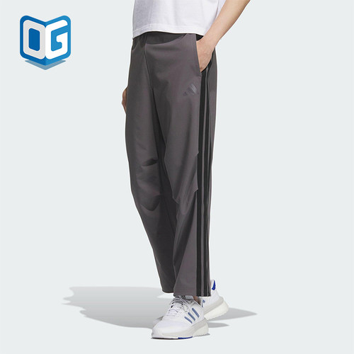Adidas/阿迪达斯正品2025男士运动梭织经典三条纹直筒长裤KC3907
