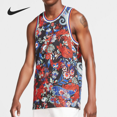 Nike/耐克正品男子男子印花透气吸湿排汗篮球运动背心 CK6302