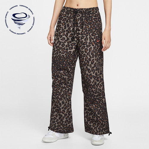 Nike/耐克正品Sportswear女士运动中腰豹纹休闲长裤IO0479-010