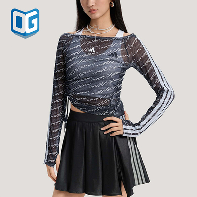 Adidas/阿迪达斯正品DCE MESH LS TEE女士运动时尚长袖T恤KS5308