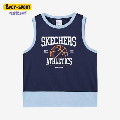 Skechers/斯凯奇正品夏季网孔透气耐穿儿童运动背心P223B070-007D