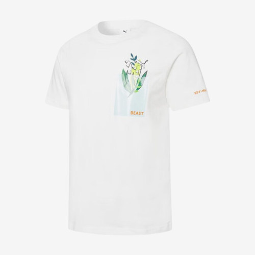 Puma/彪马正品新款男女时尚简约印花圆领运动短袖T恤533987